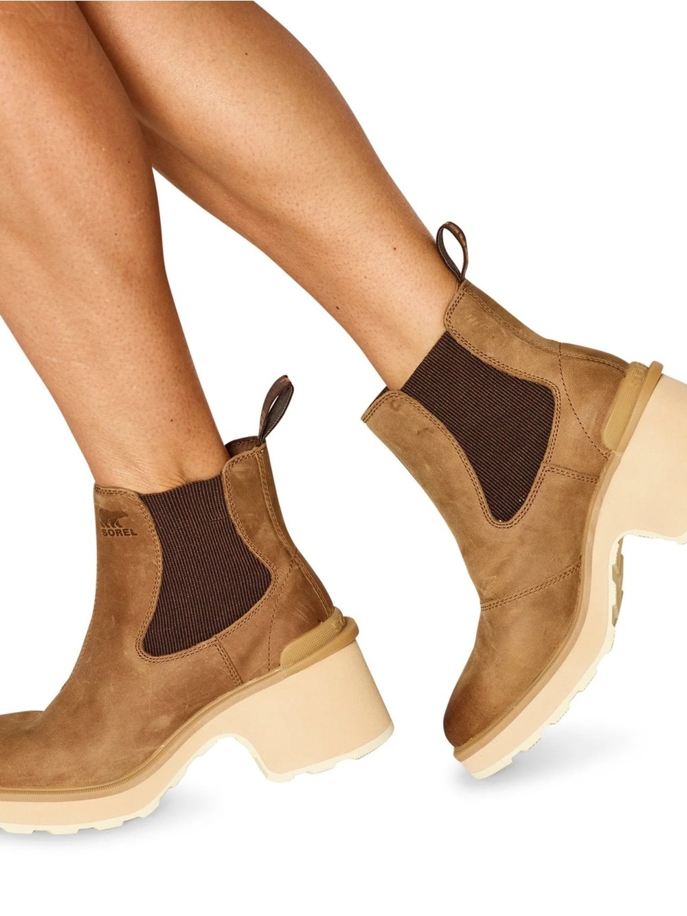 Sorel Tan Hi-Line Heel Chelsea